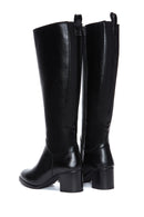 Woman Black Zippered Thick Heeled Boots | Derimod