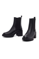 Women's Black Chunky Heel Chelsea Boot | Derimod