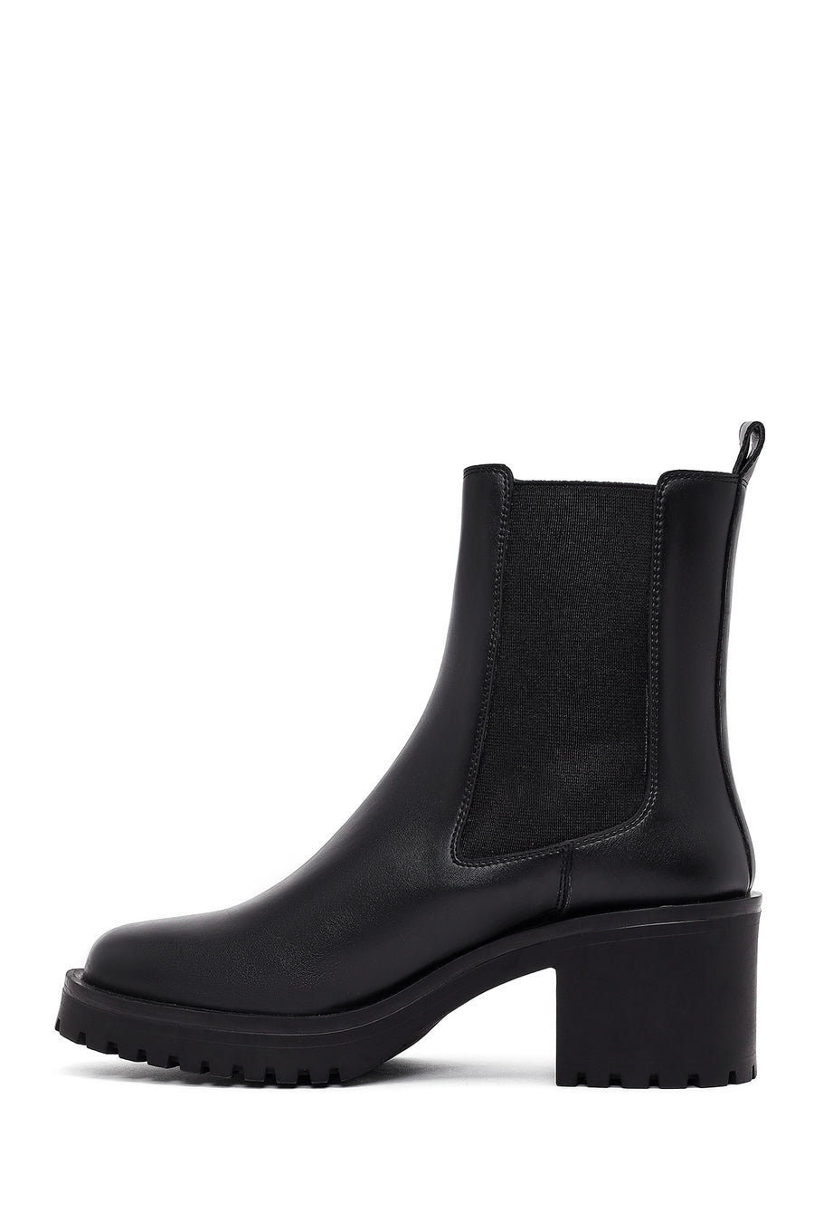 Women's Black Chunky Heel Chelsea Boot