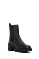 Women's Black Chunky Heel Chelsea Boot | Derimod