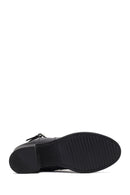 Woman Black Zippered Thick Heel Boots | Derimod