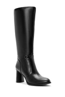 Woman Black Zippered Thick Heeled Boots | Derimod