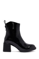 Woman Black Zippered Thick Heel Boots | Derimod