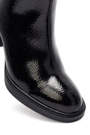 Woman Black Zippered Thick Heel Boots | Derimod
