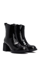 Woman Black Zippered Thick Heel Boots | Derimod