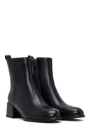 Women's Black Zippered Low Heel Boots | Derimod