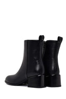 Women's Black Zippered Low Heel Boots | Derimod