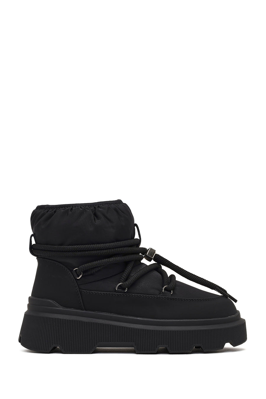Women's Black Lace-Up Thick-Soled Boots 25WFE494814 | Derimod