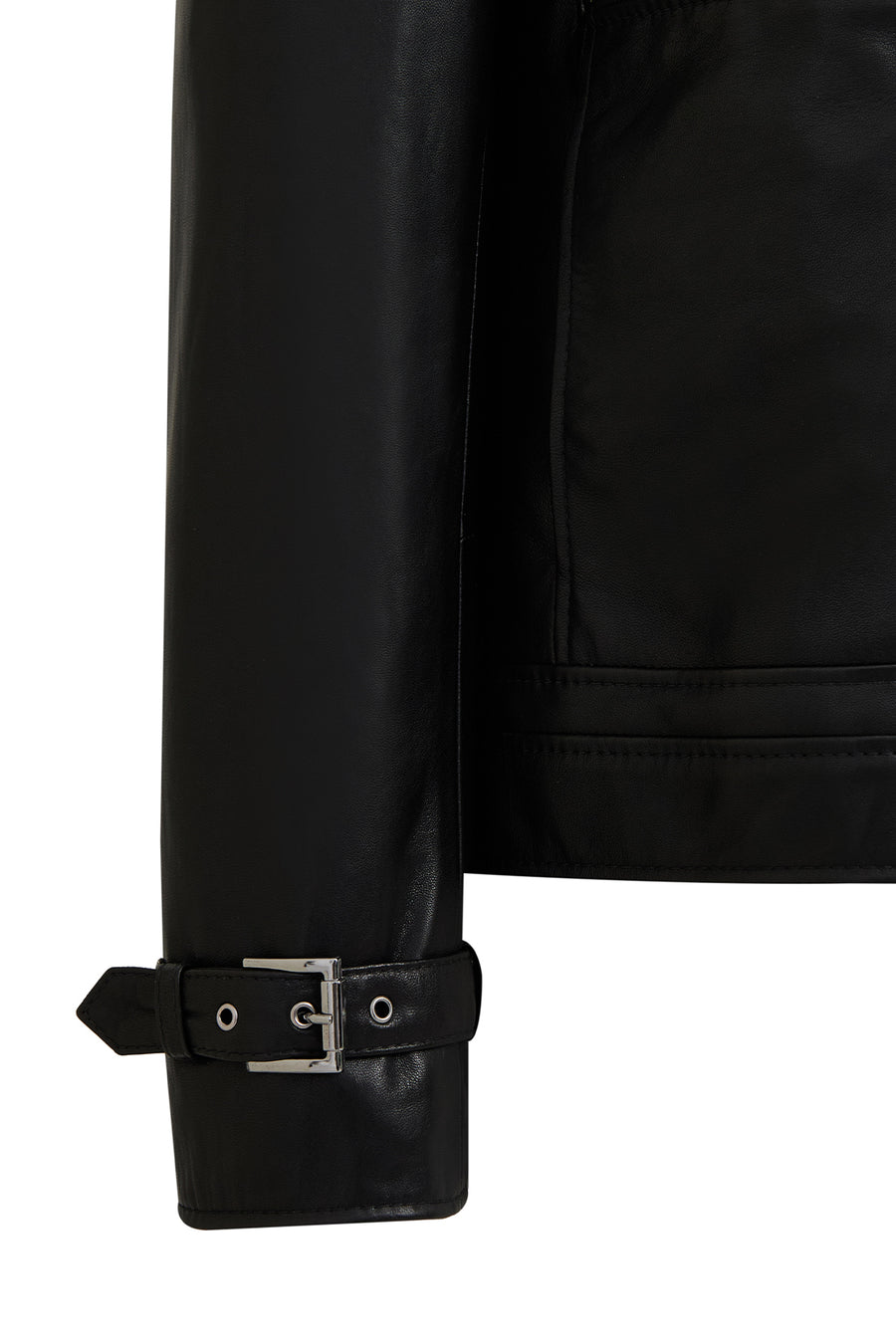 Paloma Woman Black Short Oversize Biker Leather Jacket