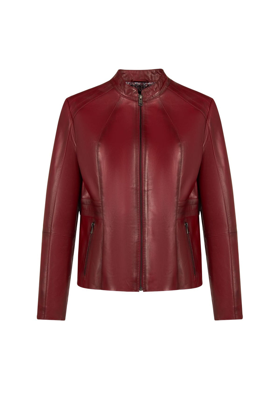 Lydia(Plus) Woman Red Wide-Fit Leather Jacket 25WGE529747 | Derimod