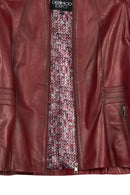 Lydia(Plus) Woman Red Wide-Fit Leather Jacket | Derimod