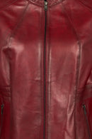 Lydia(Plus) Woman Red Wide-Fit Leather Jacket | Derimod