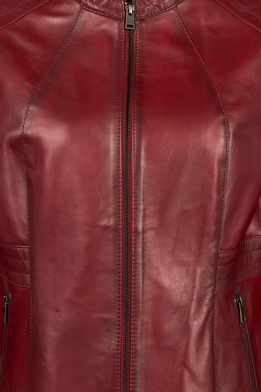 Lydia(Plus) Woman Red Wide-Fit Leather Jacket