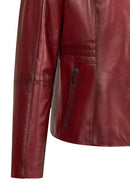 Lydia(Plus) Woman Red Wide-Fit Leather Jacket | Derimod