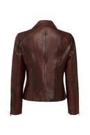 Janet Woman Brown Short Leather Jacket | Derimod