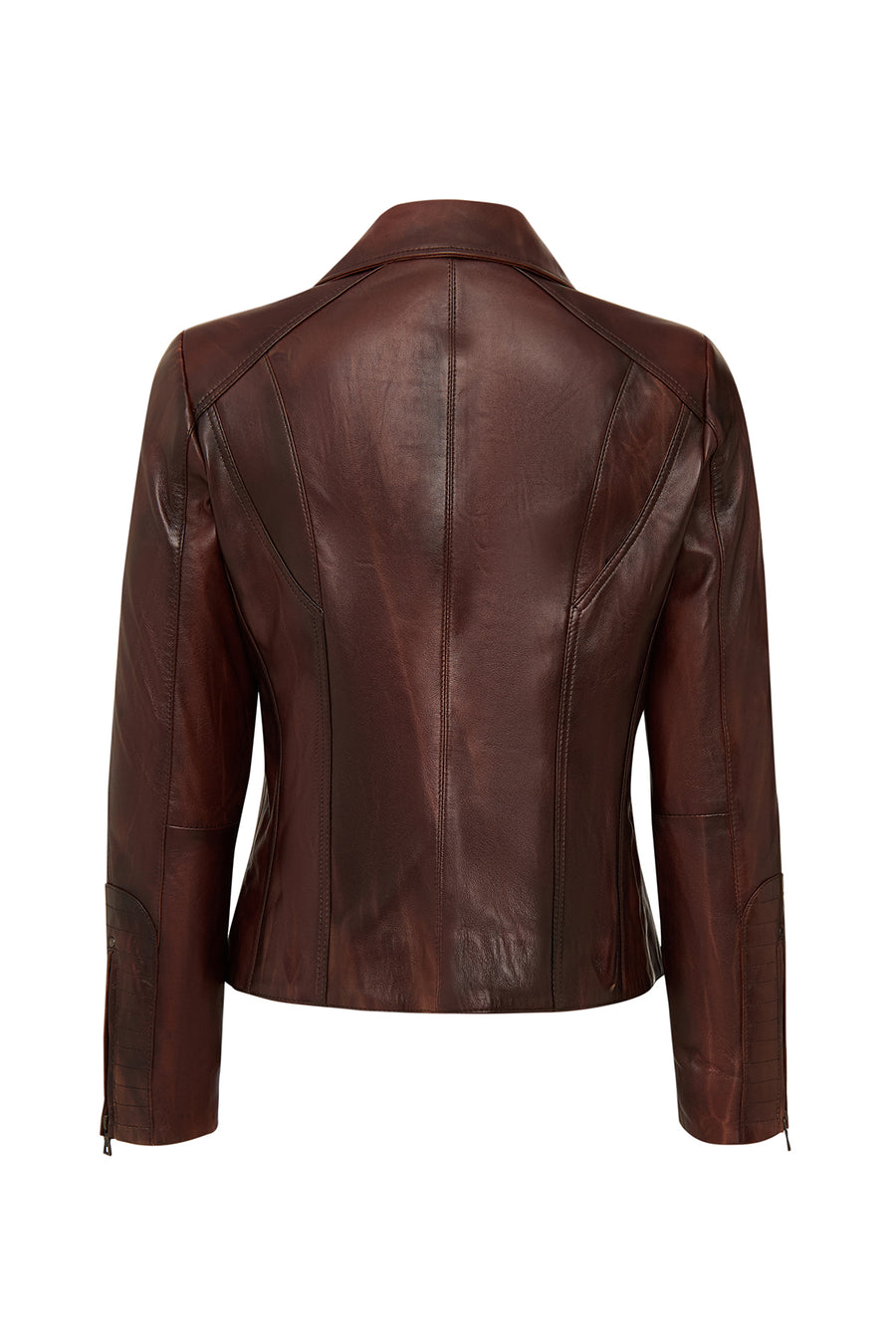 Janet Woman Brown Short Leather Jacket