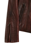 Janet Woman Brown Short Leather Jacket | Derimod