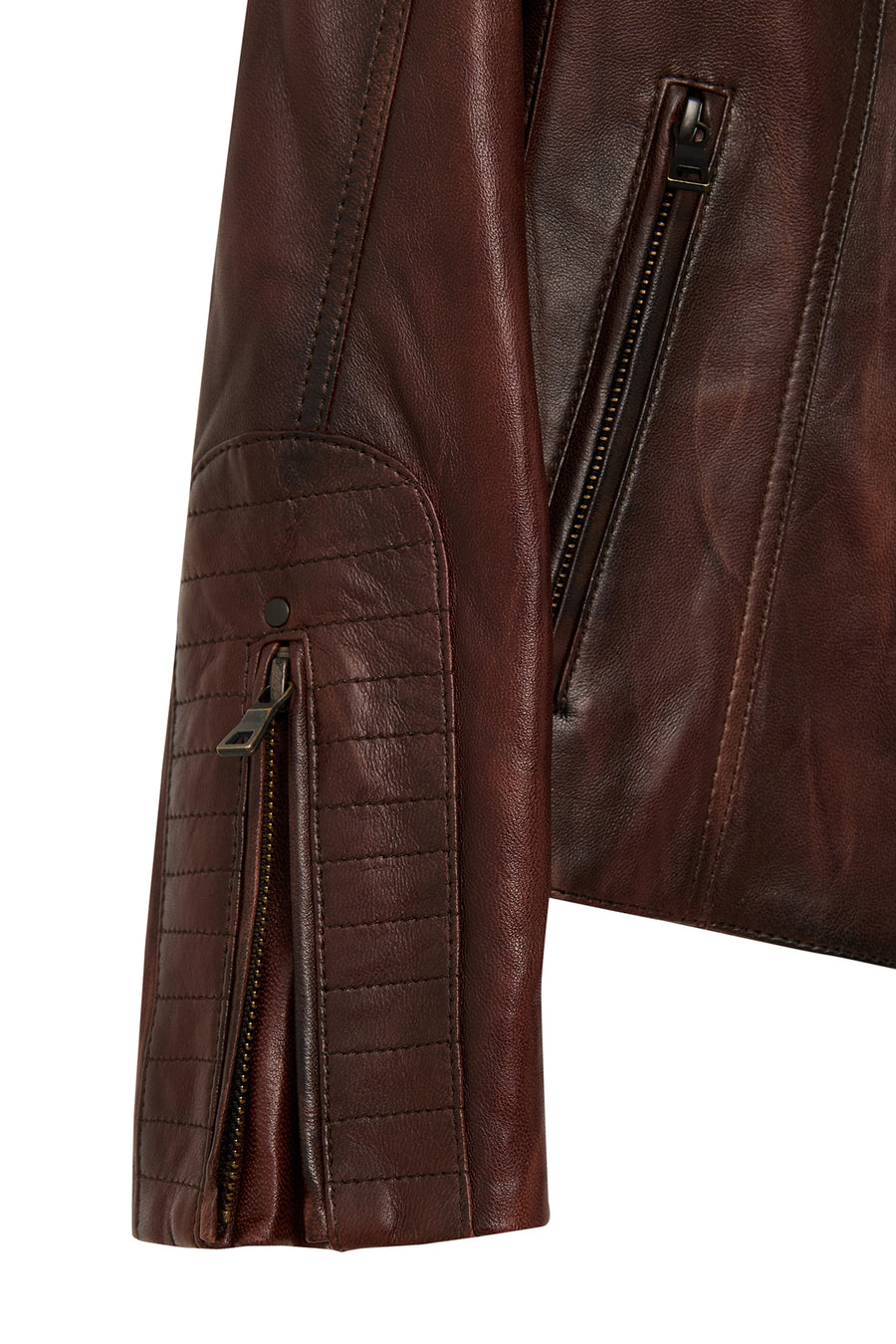Janet Woman Brown Short Leather Jacket