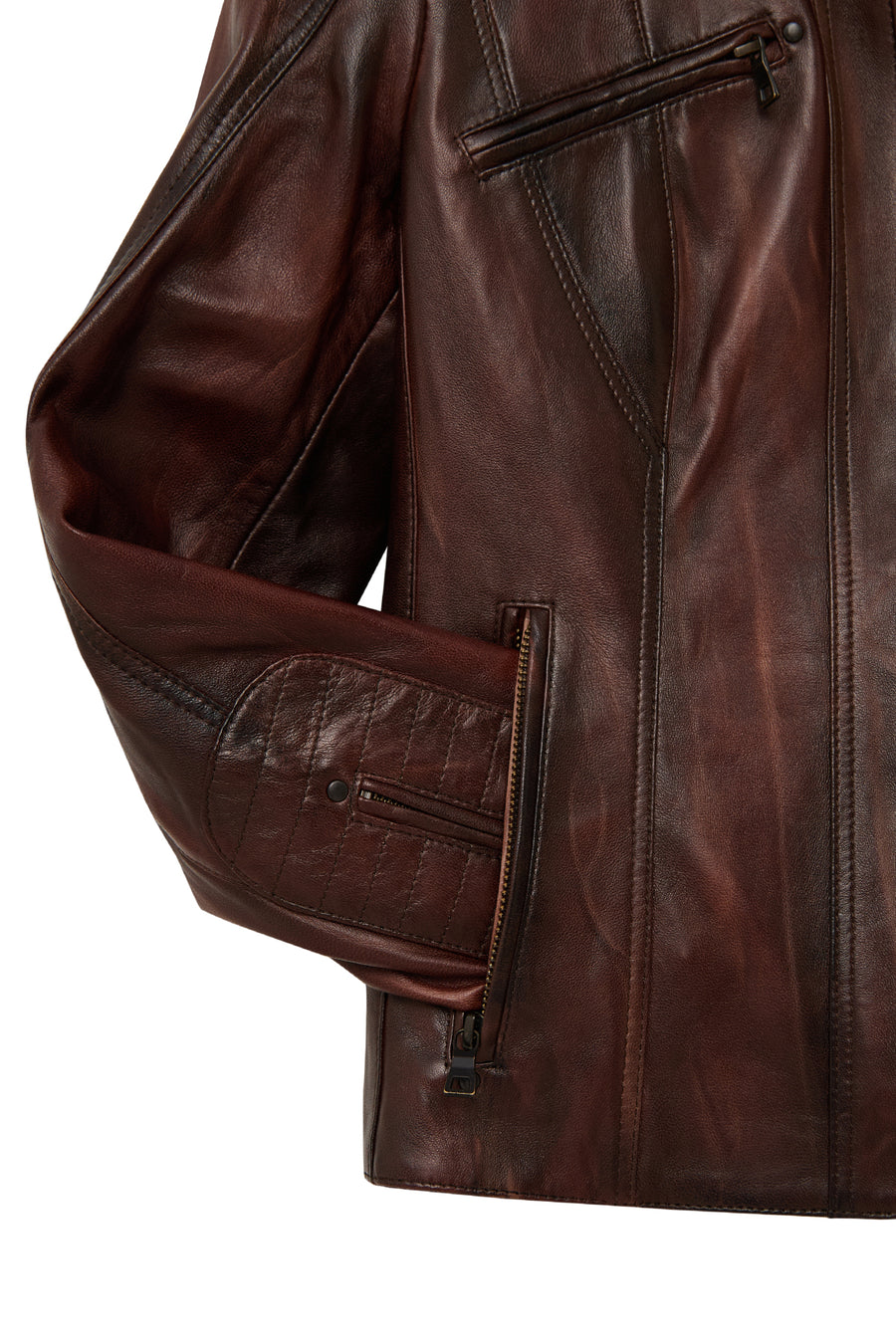 Janet Woman Brown Short Leather Jacket