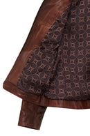 Janet Woman Brown Short Leather Jacket | Derimod
