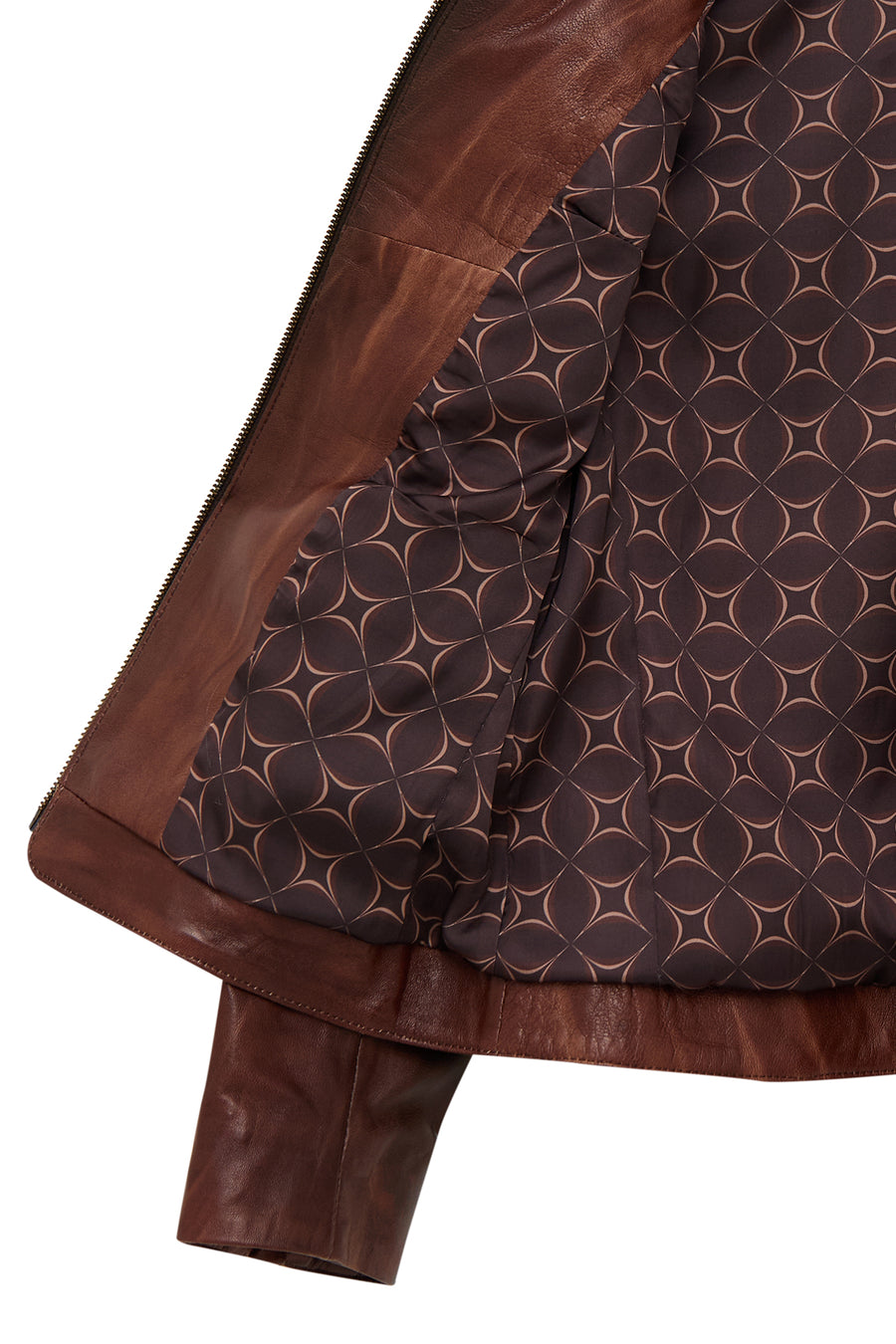 Janet Woman Brown Short Leather Jacket