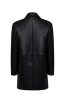 Emma Women's Black Leather Coat | Derimod