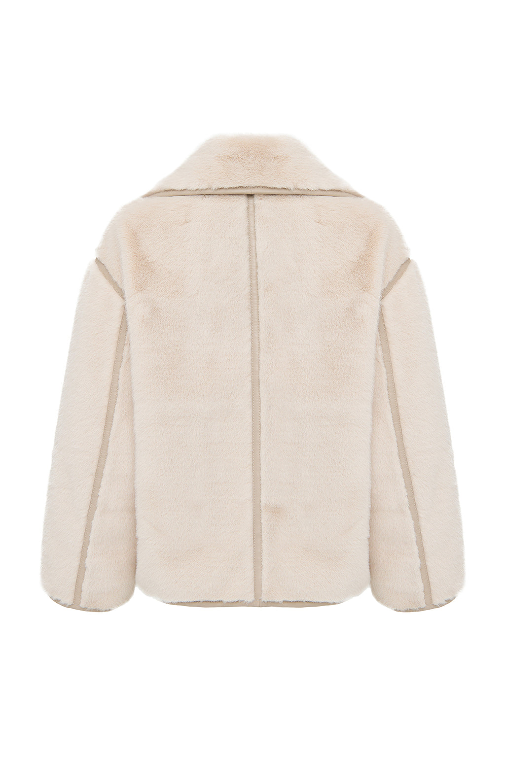 Malmö Kadın Bej Devrik Yaka Oversize Teddy Deri Mont