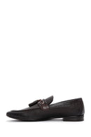 Erkek Kahve Deri Püsküllü Klasik Loafer | Derimod
