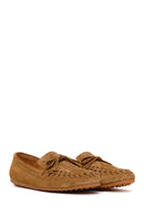Woman Tan Suede Loafer | Derimod