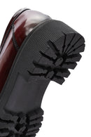 Women's Burgundy Thick-Soled Leather Loafer | Derimod
