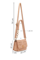 Woman Beige Long-Strap Knitted Crossbody Bag | Derimod