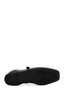 Women's Black Banded Leather Ballerinas | Derimod