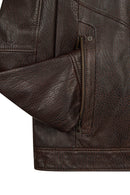 Reynold Male Brown Short Leather Jacket | Derimod