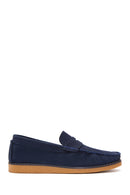 Erkek Lacivert Deri Casual Loafer | Derimod
