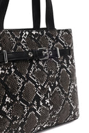 Woman Black Long-Strap Patterned Shoulder Bag | Derimod
