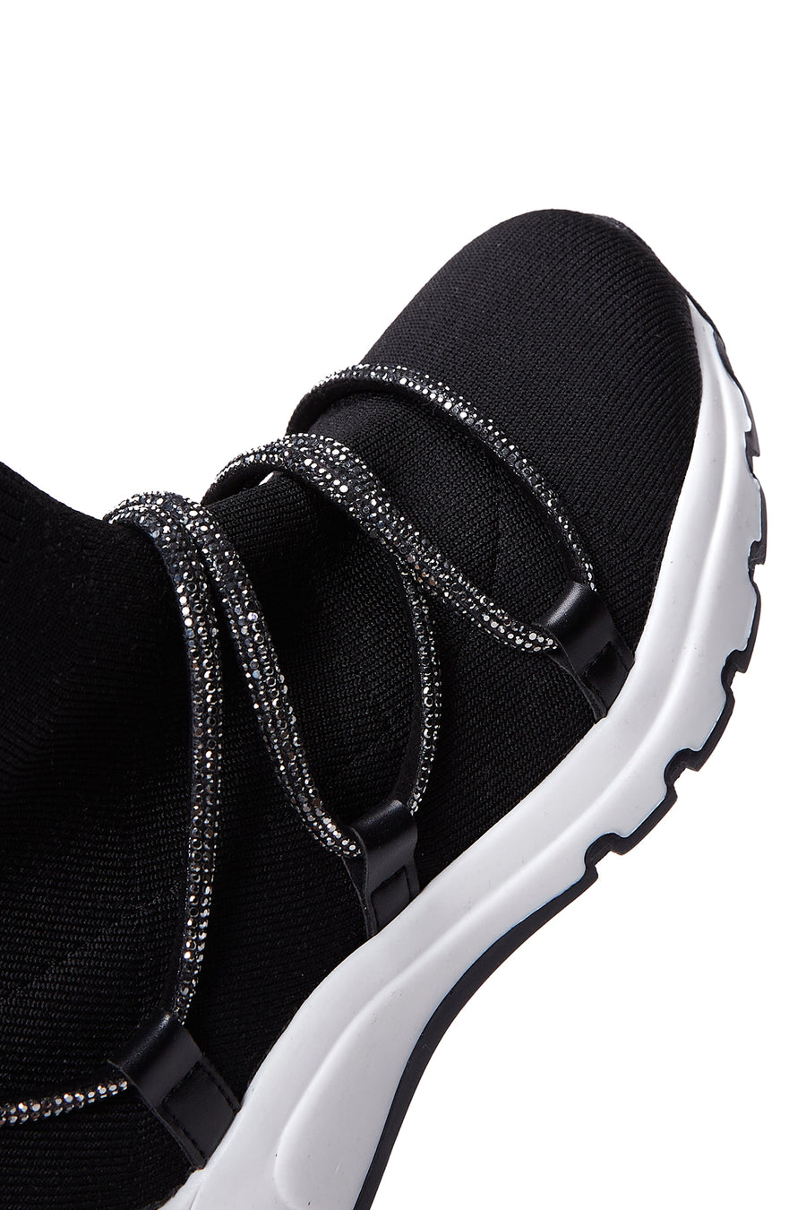 Kadın Siyah Taşlı Bilekli Sneaker