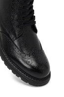 Men's Black Zippered Leather Boots | Derimod