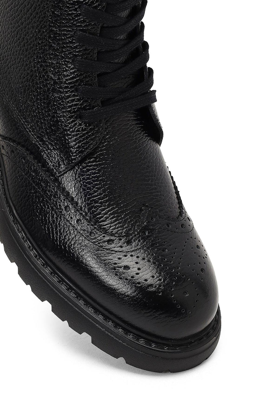 Men's Black Zippered Leather Boots