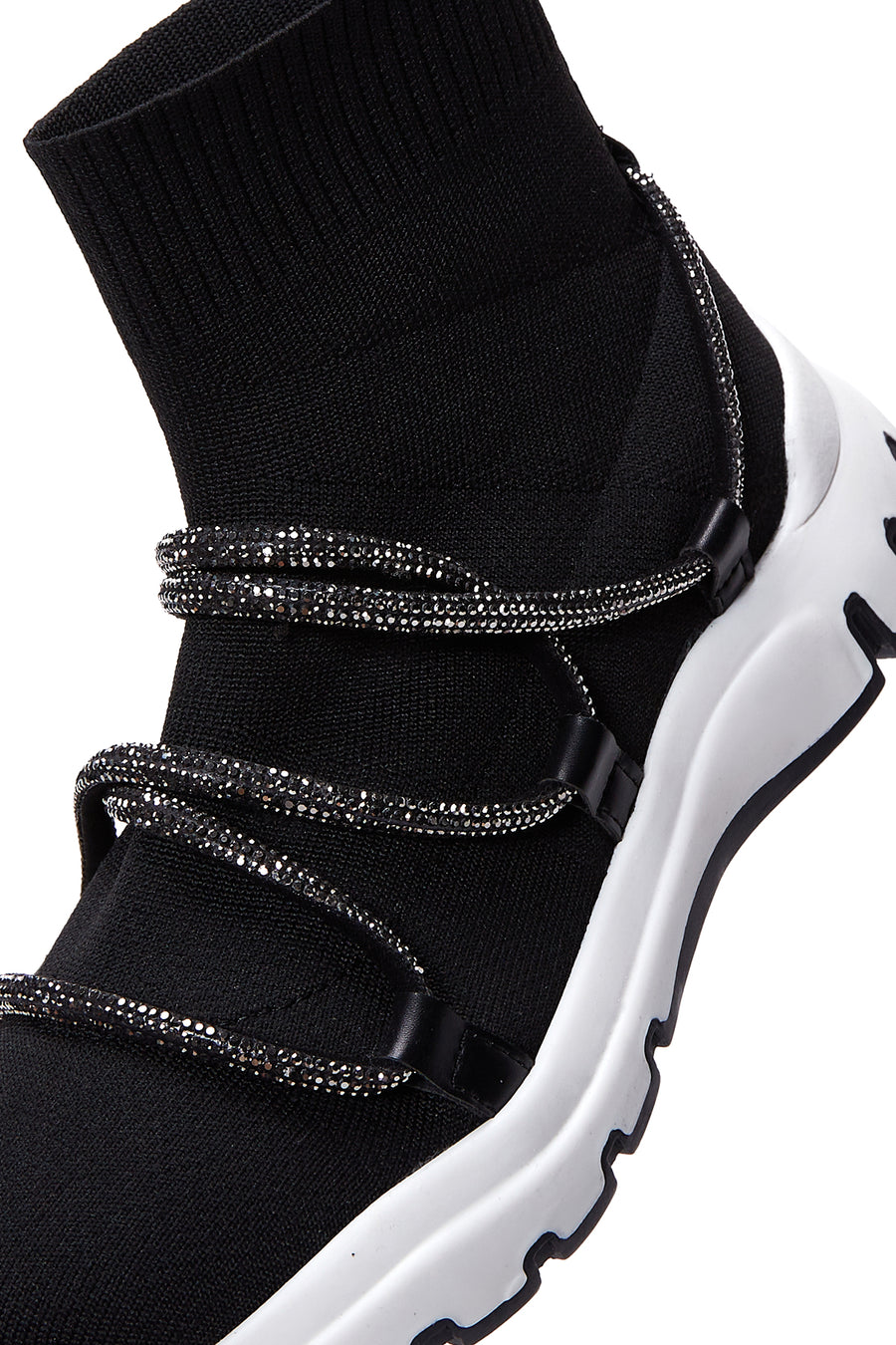 Kadın Siyah Taşlı Bilekli Sneaker