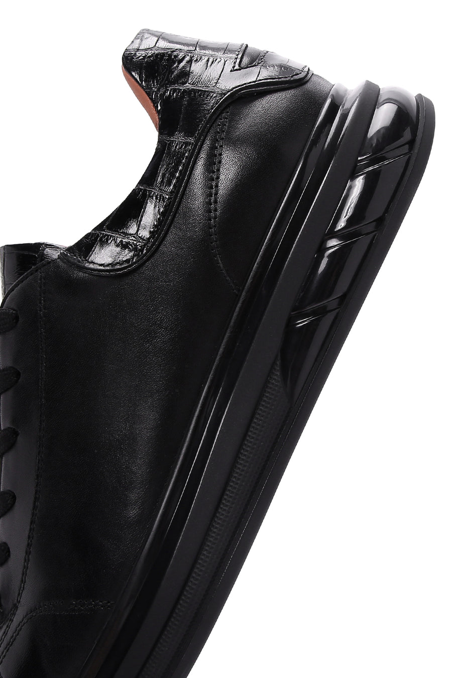 Erkek Siyah Deri Sneaker