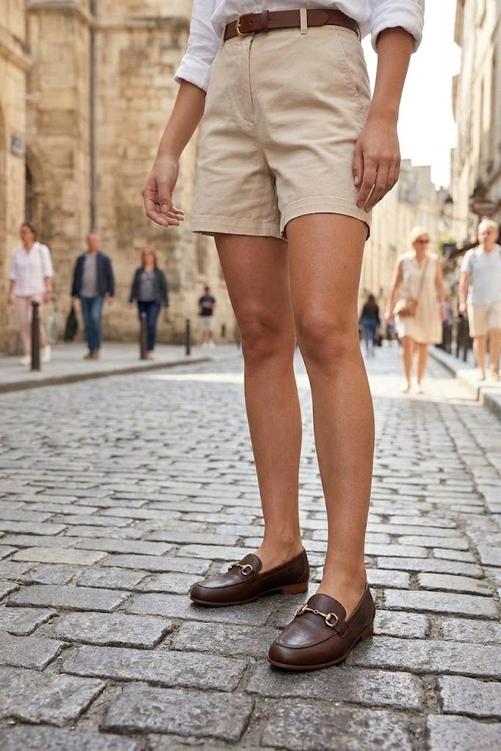 Kadın Kahverengi Tokalı Deri Klasik Loafer