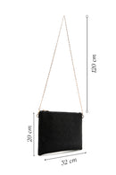 Women's Black Long Chain Strap Woven Clutch Bag | Derimod