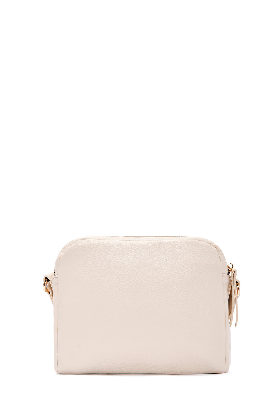 Woman Cream Long Strap Crossbody Bag