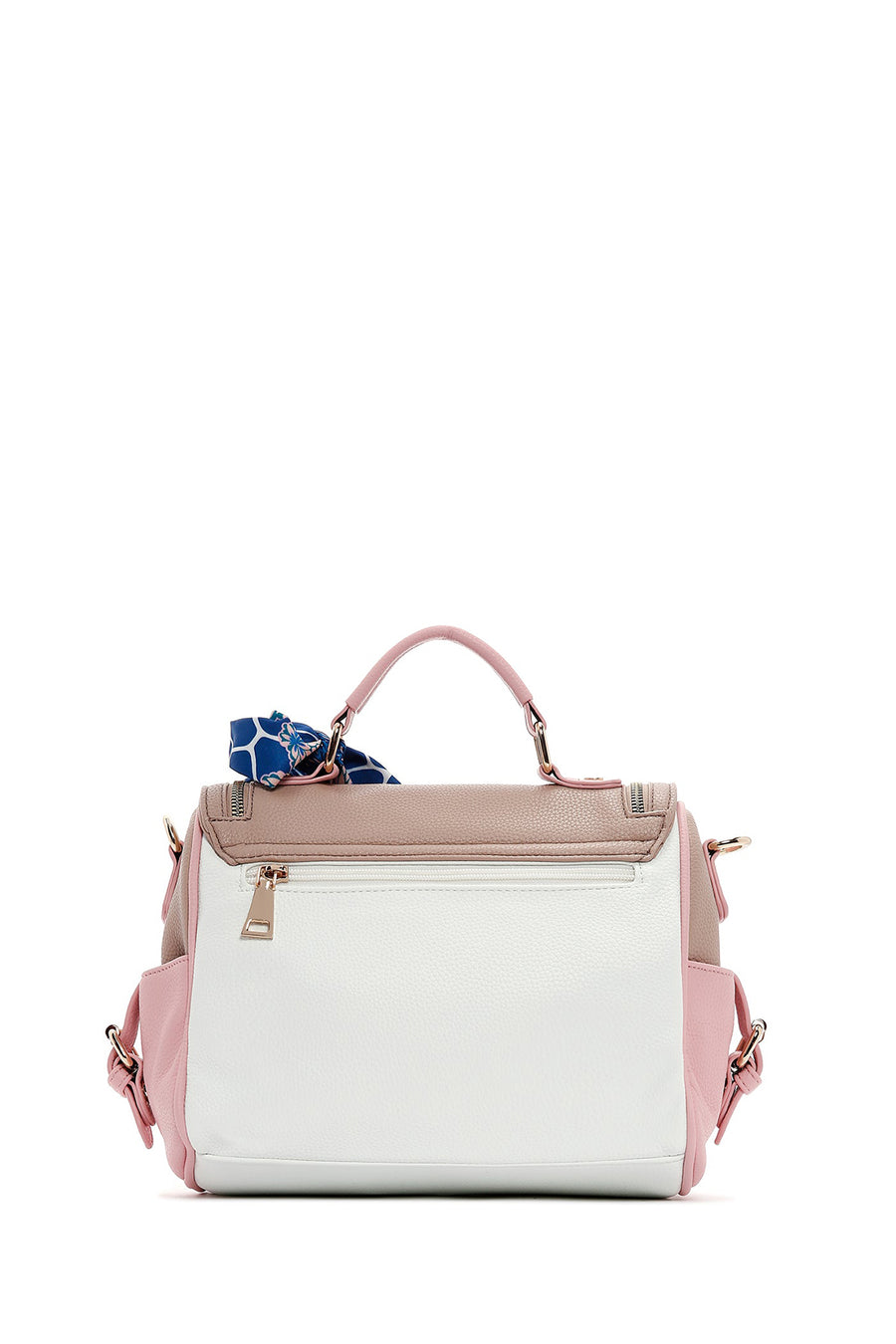 Women's Pink Long Strap Handbag with Accessory Details