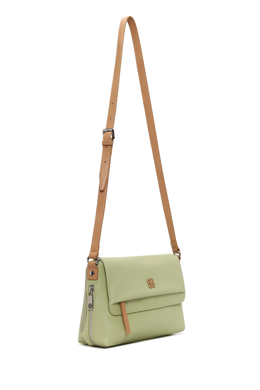 Woman Green Long-Strap Crossbody Bag