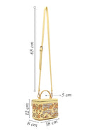Woman Yellow Long Strap Printed Mini Arm Bag | Derimod