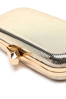 Woman Gold Long-Strap Metallic Mini Clutch Evening Bag | Derimod