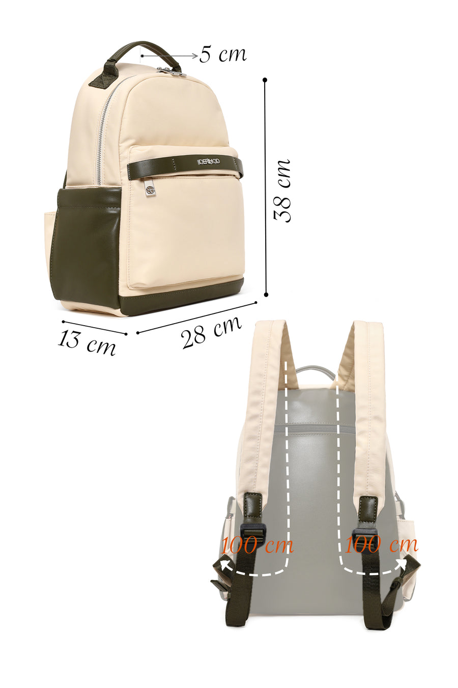 Woman Cream Fabric Backpack