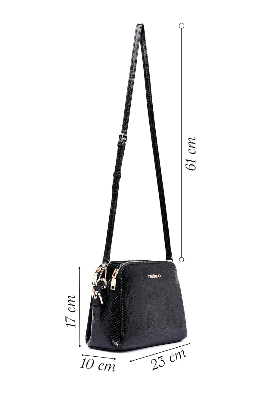 Woman Black Printed Crossbody Bag