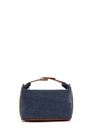 Woman Blue Long Strap Denim Mini Crossbody Bag | Derimod